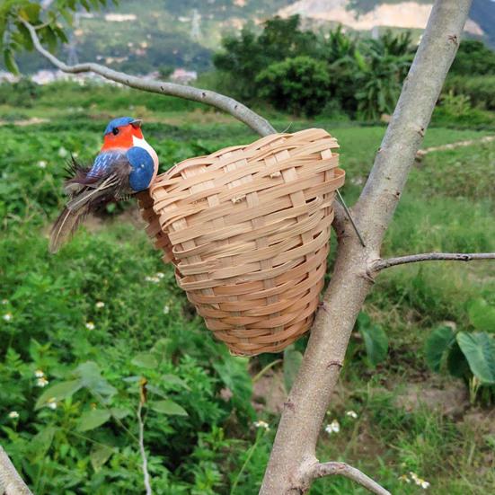 Reusable Bird Nest Natural Materials Great Pet Bamboo Breeding