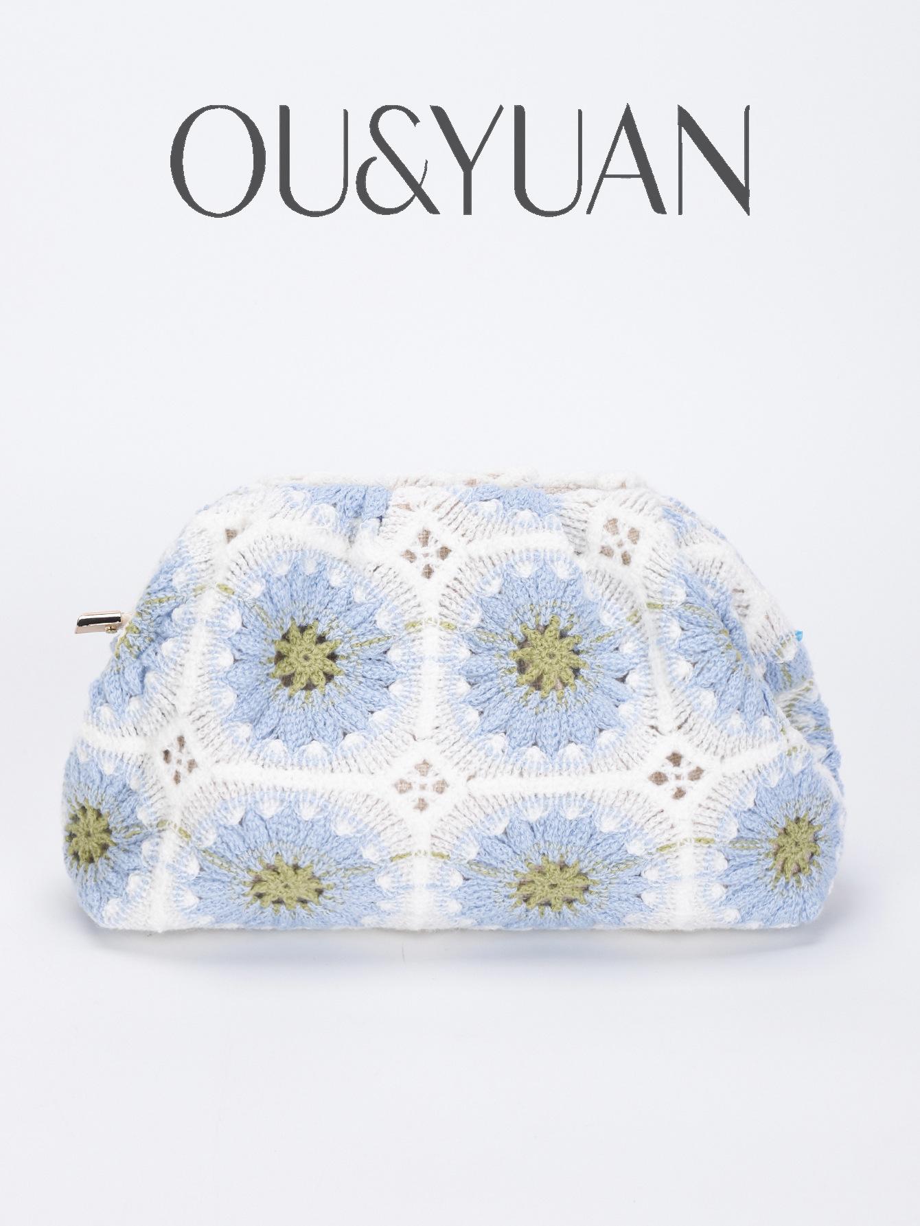 New embroidered clutch bag women s high-end weaving niche cloud bag women s bag fashion wool flower handbag