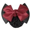 Women Pro Bow Barrette Hair Clip Cover Bowknot Bun Snood Hairnet Hair Accessory