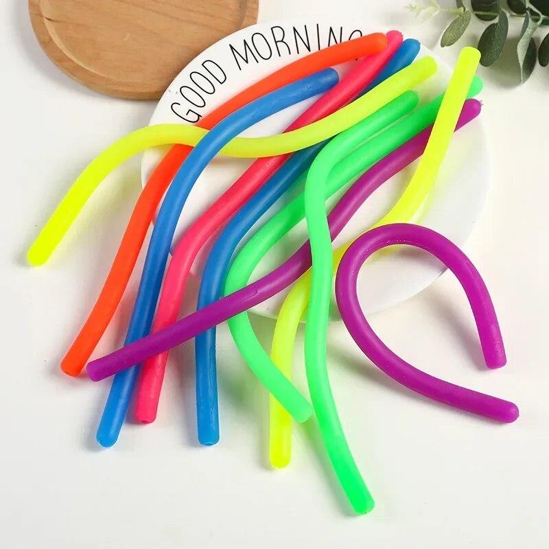 Fidget Toys Autism Vent Children Adult Decompression Toy Luminous Noodle Stretch String TPR Rope Anti Stress Toy String 28cm
