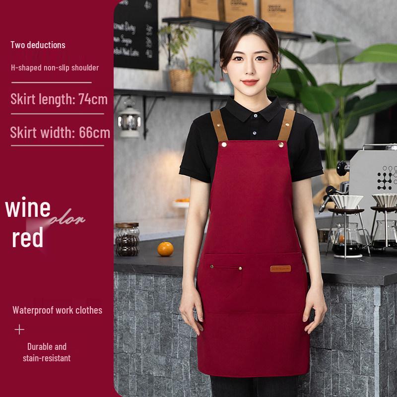 Wasserdichte Schürze mit Logo-Aufdruck für Gastronomie, Cafés und Milchtee-Stände - Jugendliches Design mit Bundband