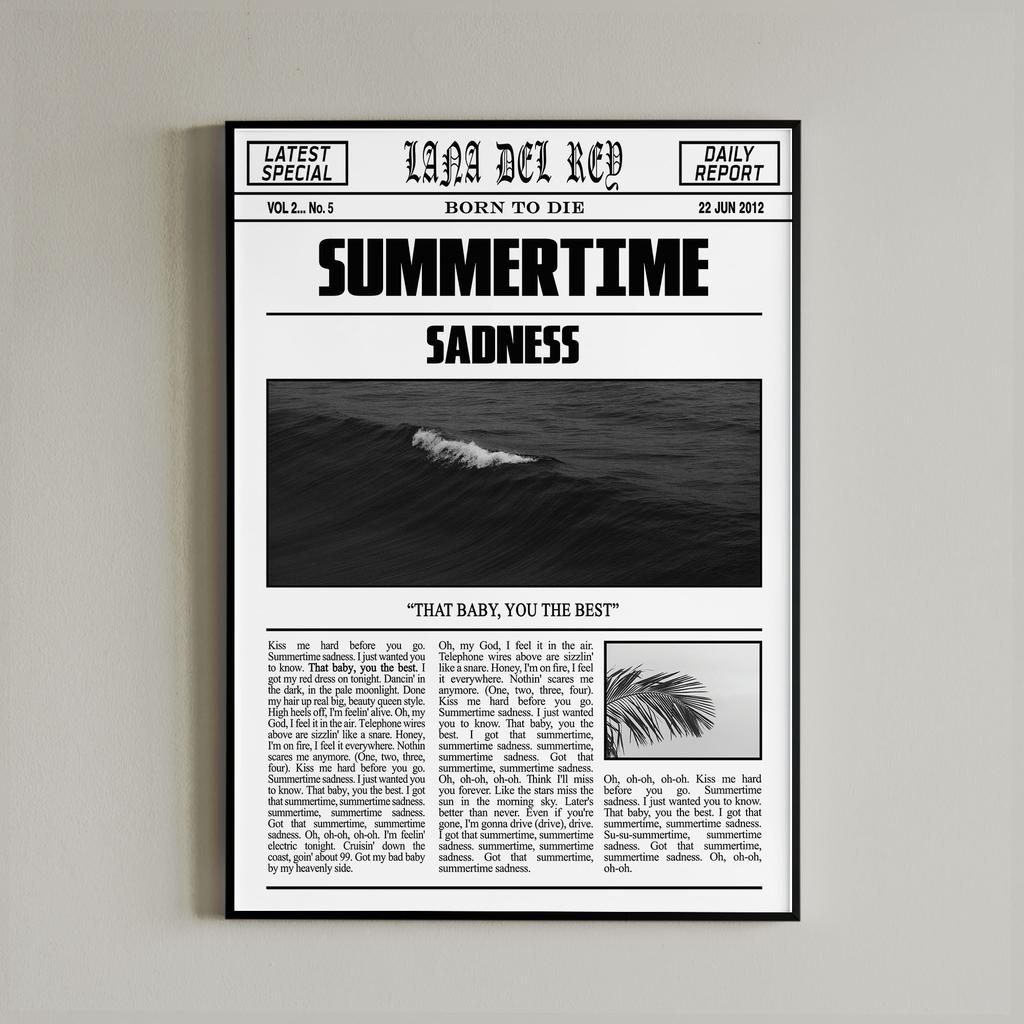 Black and White Lana Del Rey Newspaper Poster Aesthetics Girl Singer Rapper Canvas Painting Print Wall Art Mural Home Room Decor