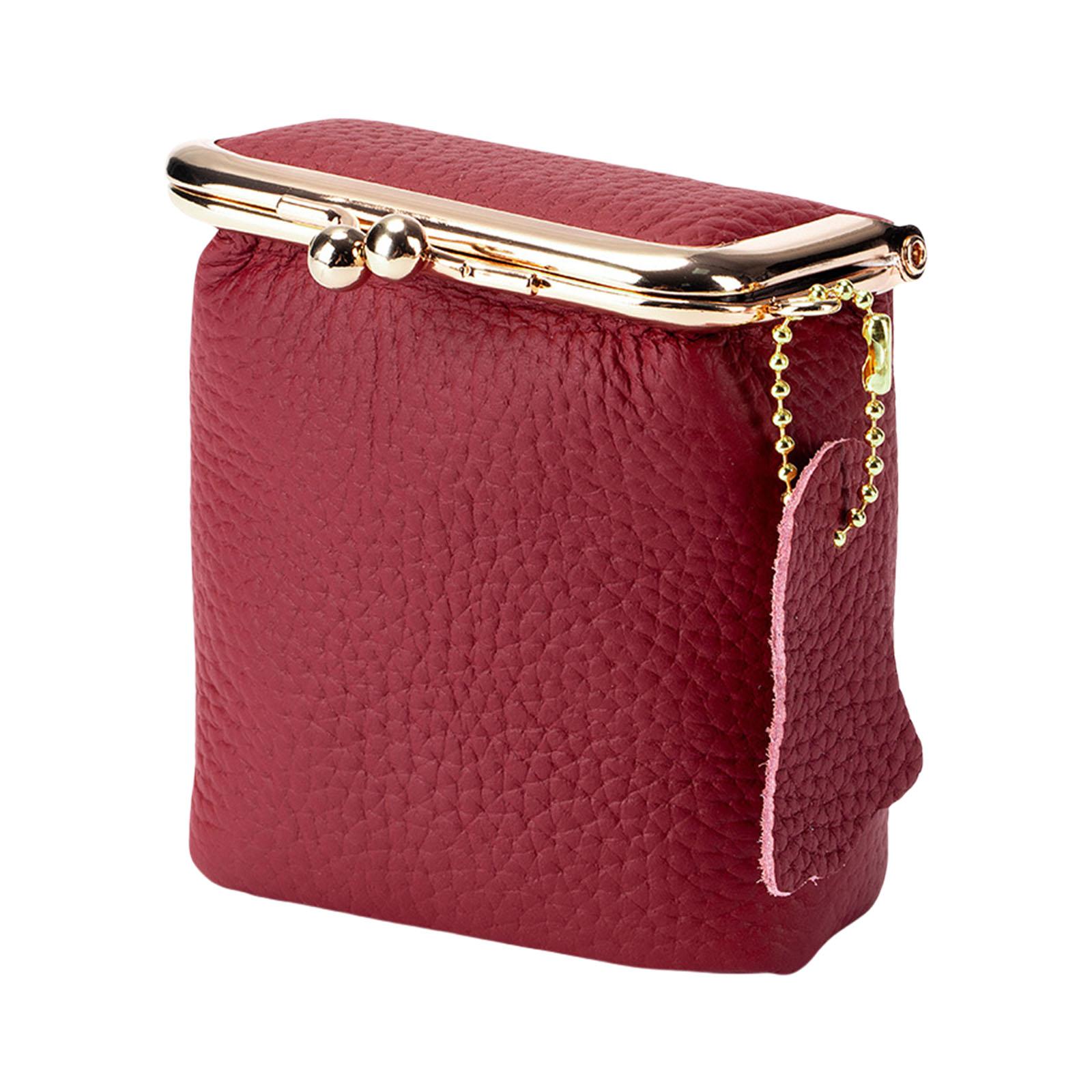 

Винтажный органайзер для украшений Маленький кошелек для монет Шкатулка для украшений Кожаная текстура Подходит для хранения серег, ожерелий, помады вино красного