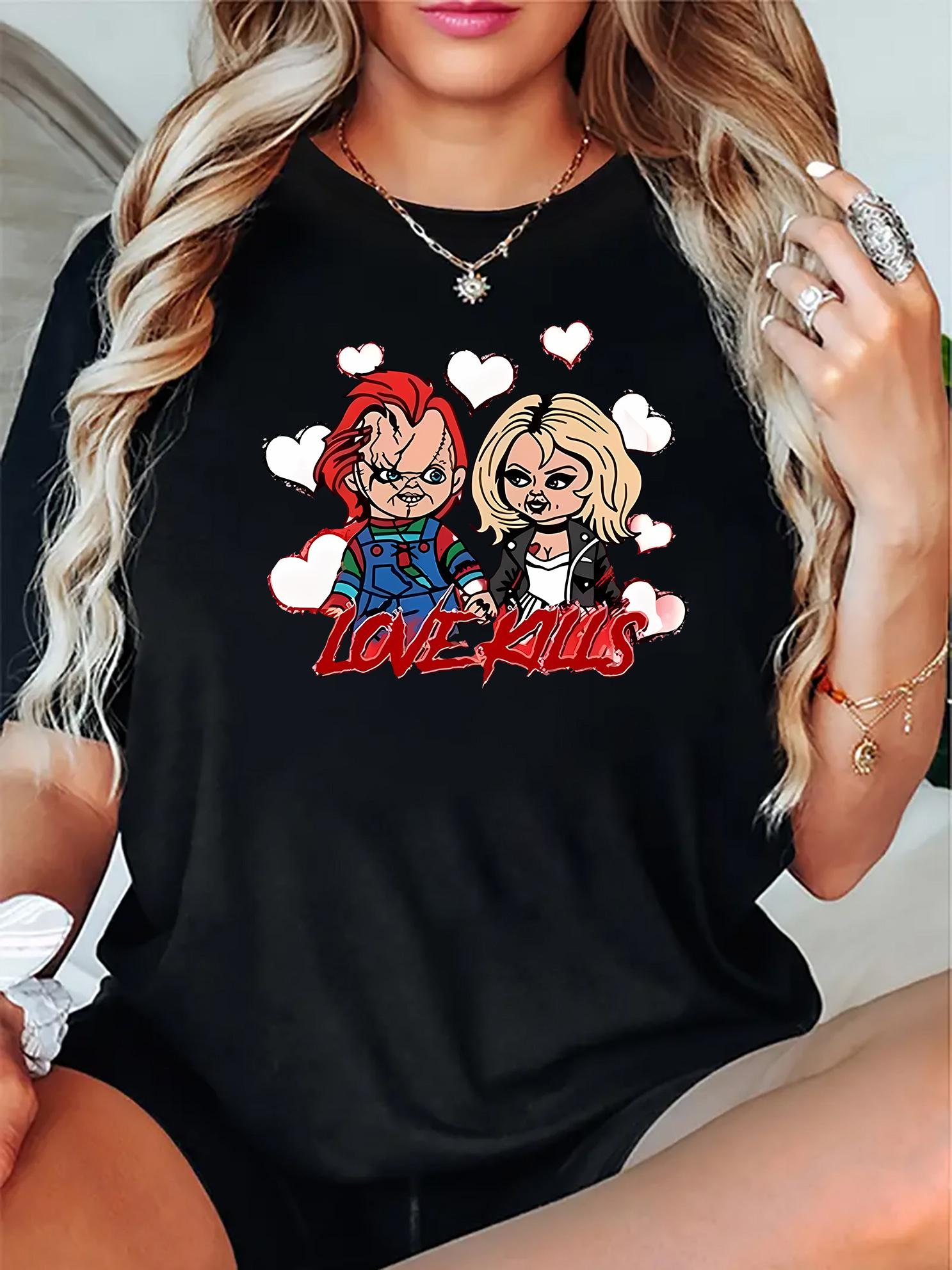 Chucky and Tiffany Doll Love Kills Graphic T-shirt S