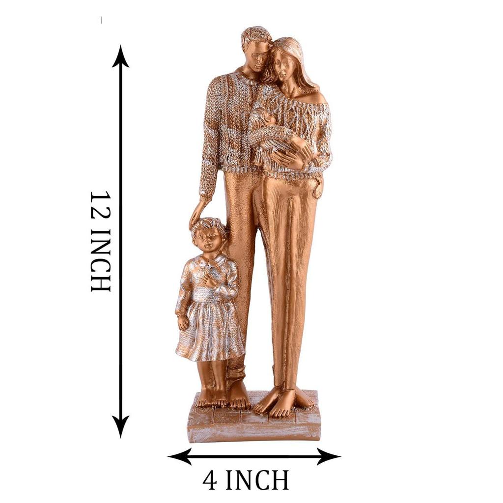 Resin Love Family Couple Showpiece for Home Decor Showpiece & Perfect for Home Shelves Decor Showpiece Golden, 15L x 10W x 19H Centimeters