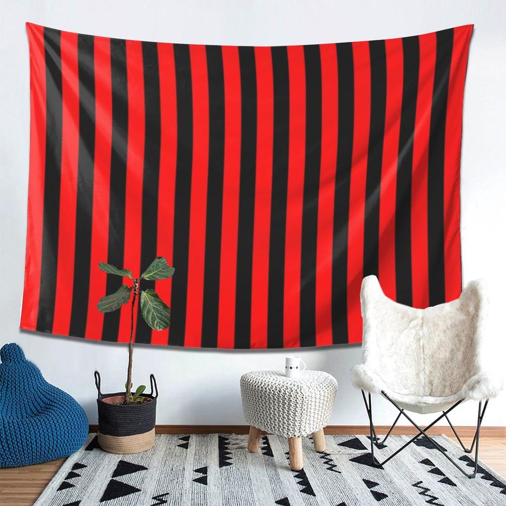 Red And Black Vertical Stripes Tapestry Decor Art Aesthetic Tapestries for Living Room Bedroom Home Wall Cloth Wall Hanging