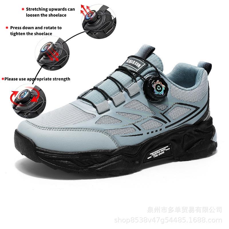 Side rotating buckle low-top soft-soled cushioning sneakers outdoor non-slip and wear-resistant mountaineering shoes comfortable off-road hiking shoes