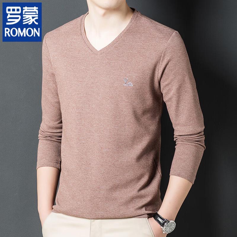 ROMON Men s V-Neck Long Sleeve T-Shirt 3XL