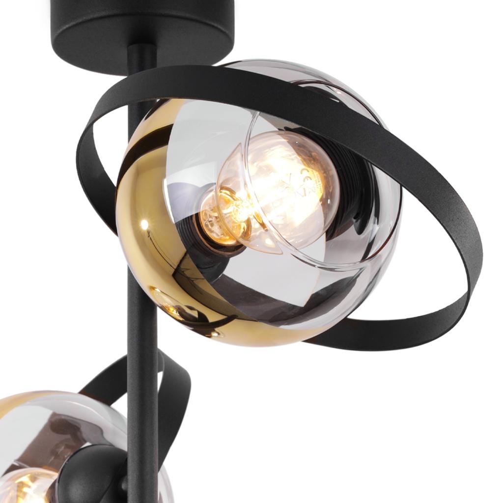 Ronda Deckenleuchte Schwarz 2-flammig Goldene Lampe E27