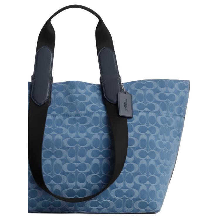 Coach 34 Tour Classic Logo Fabric Tote Bag Shopping Bag Shoulder Bag Large Men tote bags Denim CDF24-SVDE
