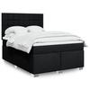 Vidaxl Continental Bed With Mattress, Black, Fabric 160X200 Cm
