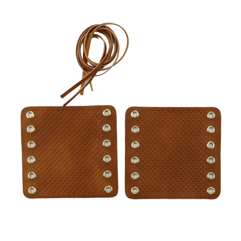 

Motorcycles PU Leathers Handlebar Hand Grip Covers with Adjustable Strap Motorbike Handle Grip Pads Modifications коричневий