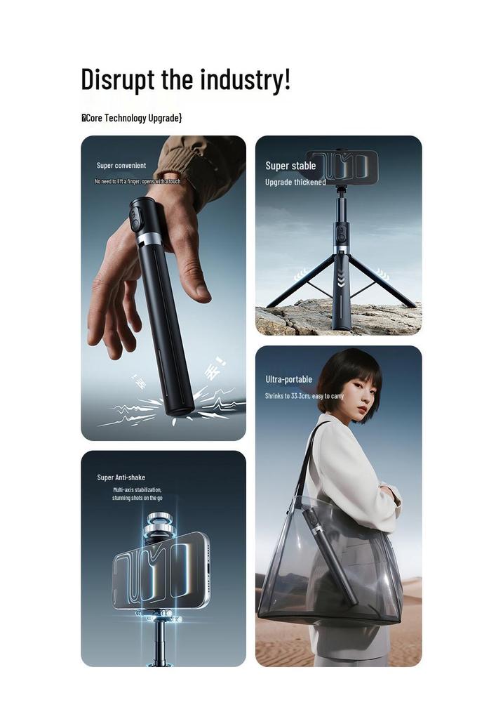 X7 Selfie Stick Floor Tripod: Portable Handheld Stand for Shooting & Live Broadcasts