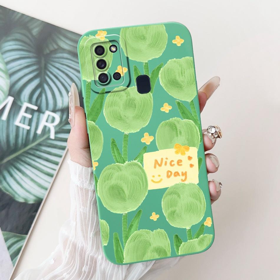 For Samsung Galaxy A21s Case Samsung A21S A 21S SM-A217F Elegant Printing Soft Silicone Camera Protective Shockproof Phone Cases