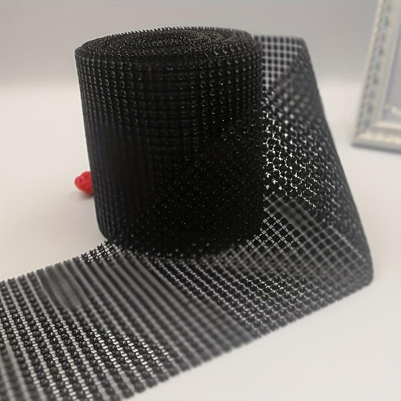 

1 ярд 24 ряда пластиковая гальванизированная 4 мм полая сетчатая лента сверкающие шторы, рукоделие, Рождество, свадьбы, украшения для вечеринок чёрный