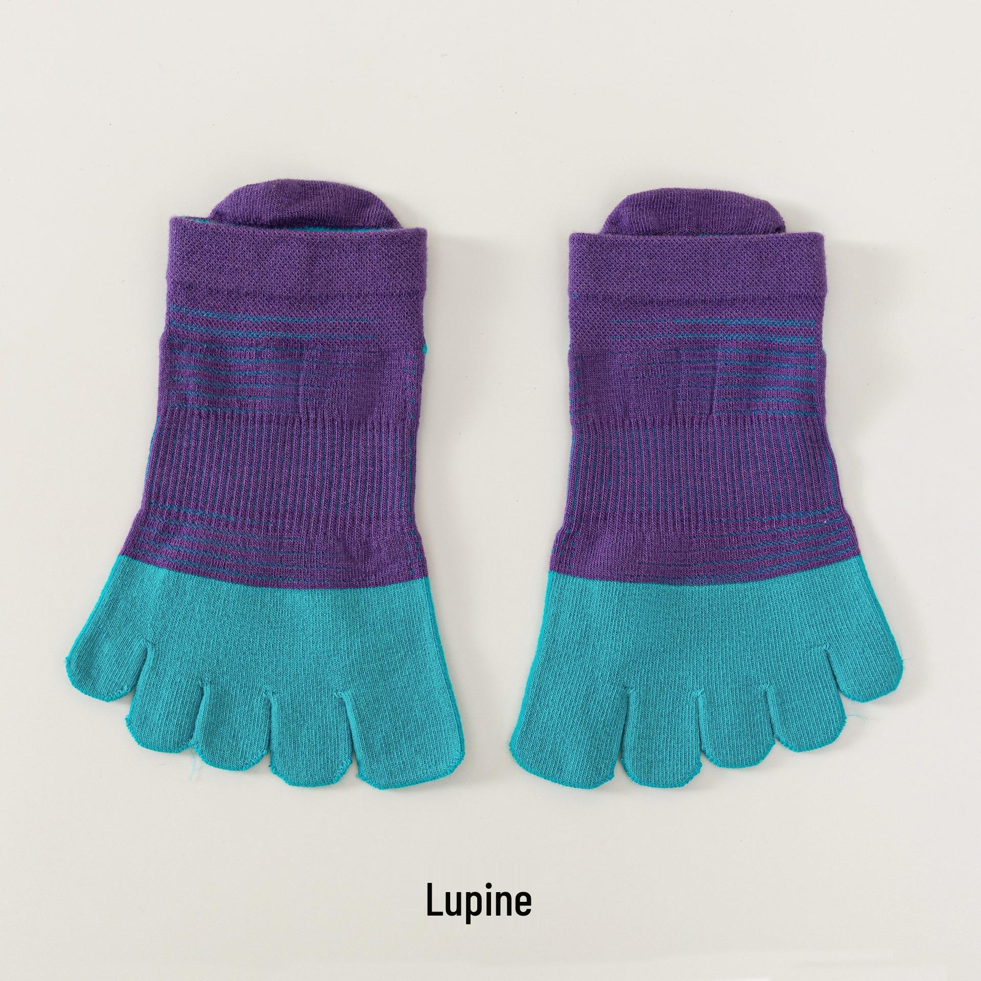 Coolmax Marathon Schnelltrocknend Rutschfest Fünf-Finger Lauf Knöchelsocken M (39-42) blue