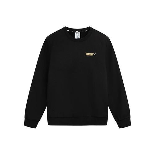 PUMA Crew Neck Fashion Sports Long Sleeve Sweatshirt Unisex, Fleece Lined EU S чёрный