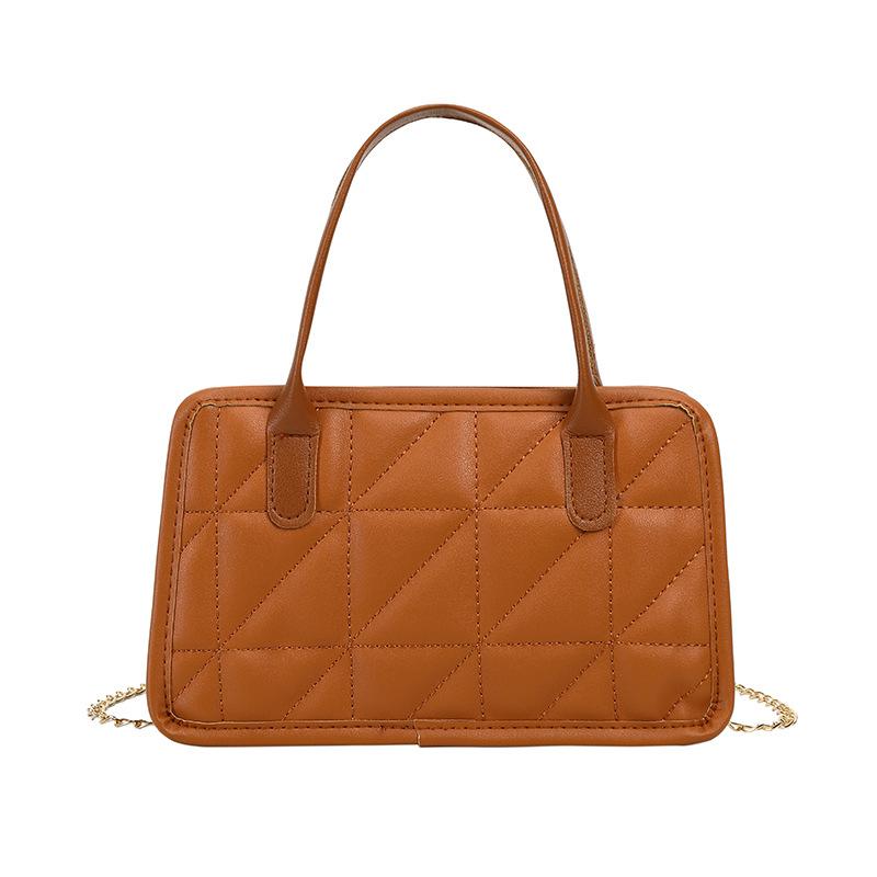 

Женская портативная сумка-подушка Женская сумка с ромбовидной цепочкой и вышивкой коричневый