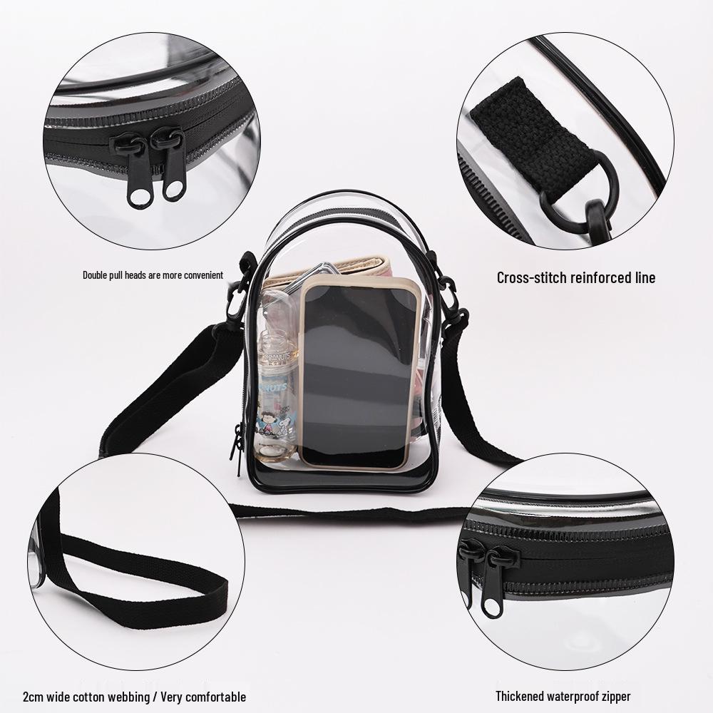 PVC Transparent Single-Shoulder Crossbody Bag - Waterproof, Portable Coin Storage for Gym & Beach