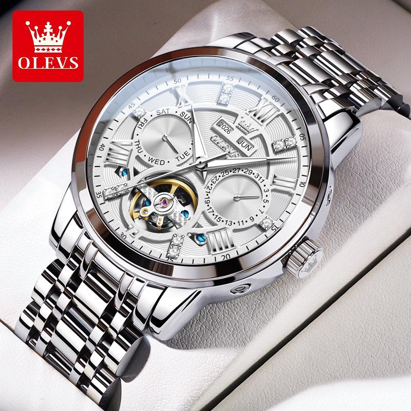 

Olis Multifunctional Men s Classic Waterproof Steel Mechanical Watch