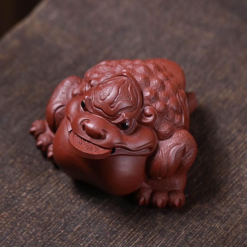 Исинская Цзыша Привлекающая Богатство Золотая Жаба Чайная Фигурка Ландшафтный Дизайн Аквариума Чайная Фигурка Игрушки для Игры Чайная Статуэтка Украшения