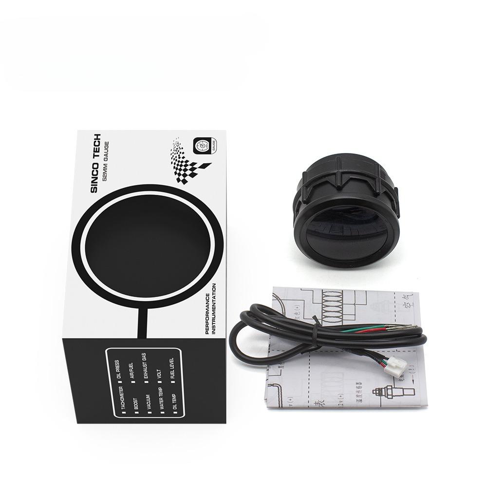 Digital Gauge, 52mm: RPM, Boost Pressure, Coolant Temperature, Oil Temperature, Oil Pressure, Air-Fuel Ratio, Voltage, 12V Tachometer