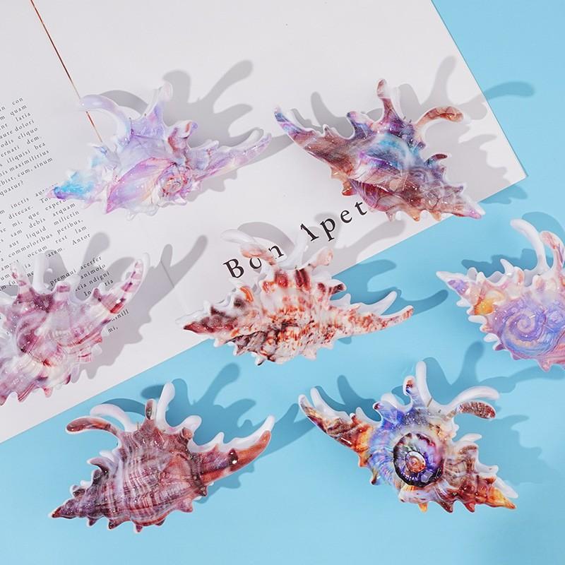 High Quality Wave Crab Claw Clips Conch Ocean Design Shark Hair Clips Geometry High Ponytail Barrette Hairpin Hair Accessory