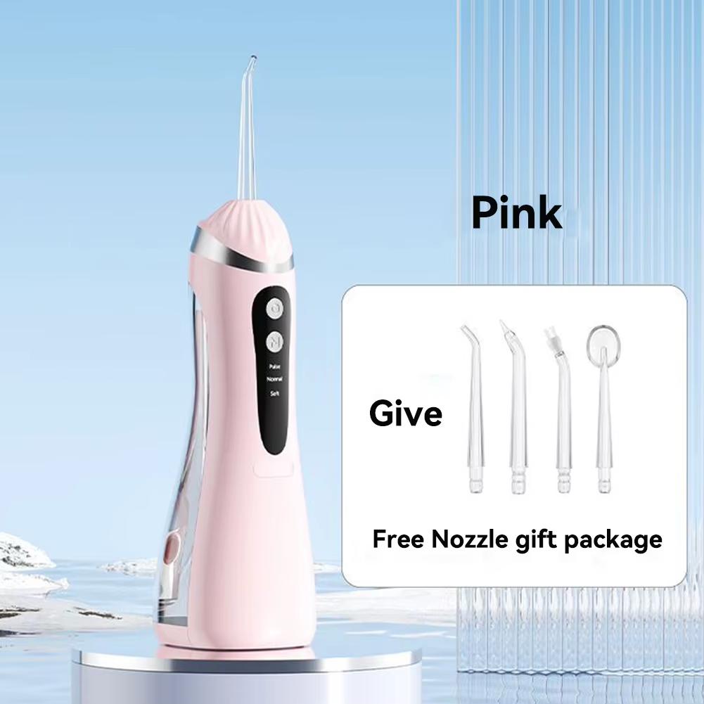 Portable Water Flosser for Teeth Cleaning, 3 Modes, 4 Nozzles, Type-C Rechargeable, IPX7 Waterproof High Pressure Oral Irrigator