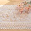 2Pcs Elegant Lace Tablecloths Square Florals Artwork Neutral Tone Sturdy Polyester Home Furnishing Textiles