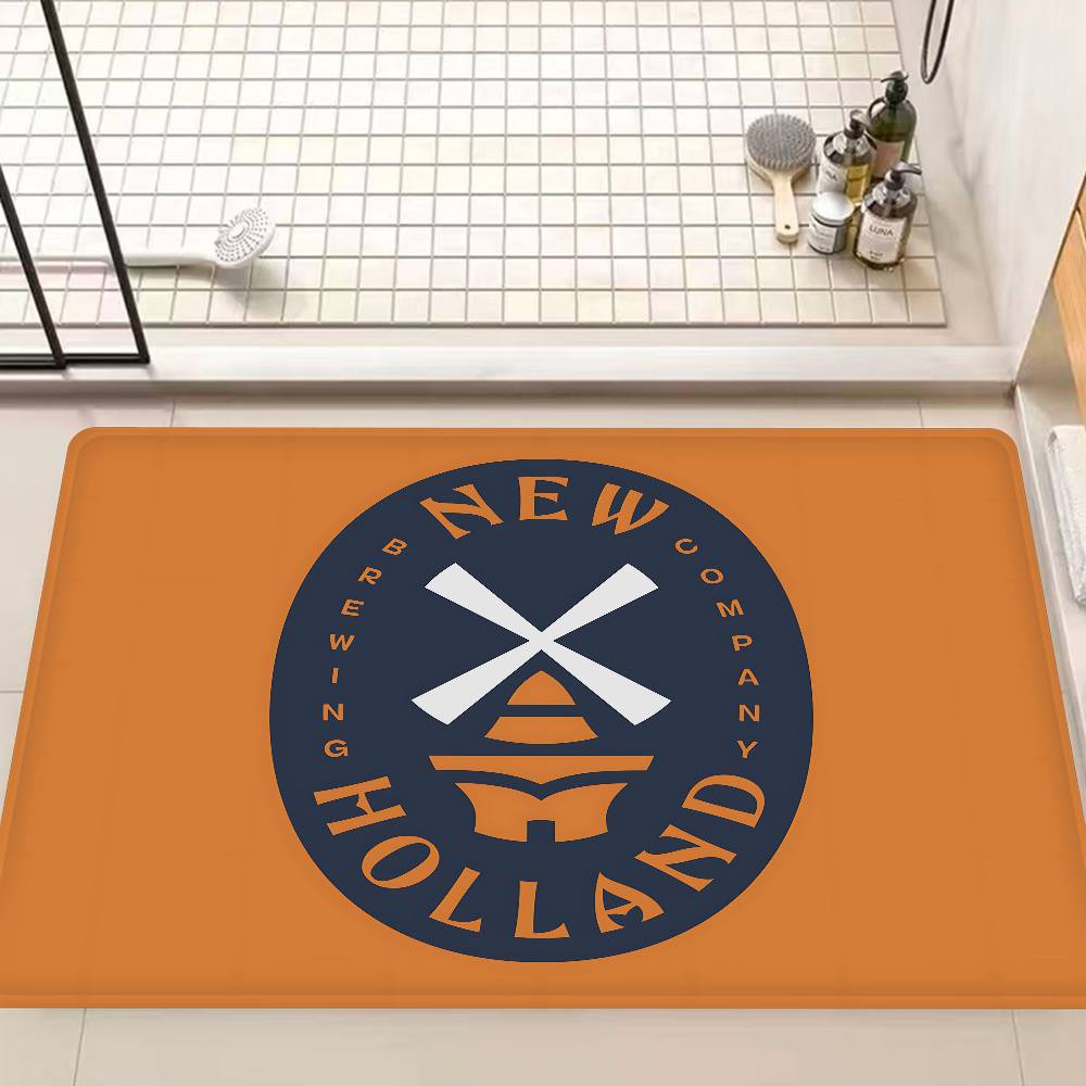 New H-holland Logo Room Mats Anti-slip Absorb Water Long Strip Cushion Bedroon Mat Household Carpets