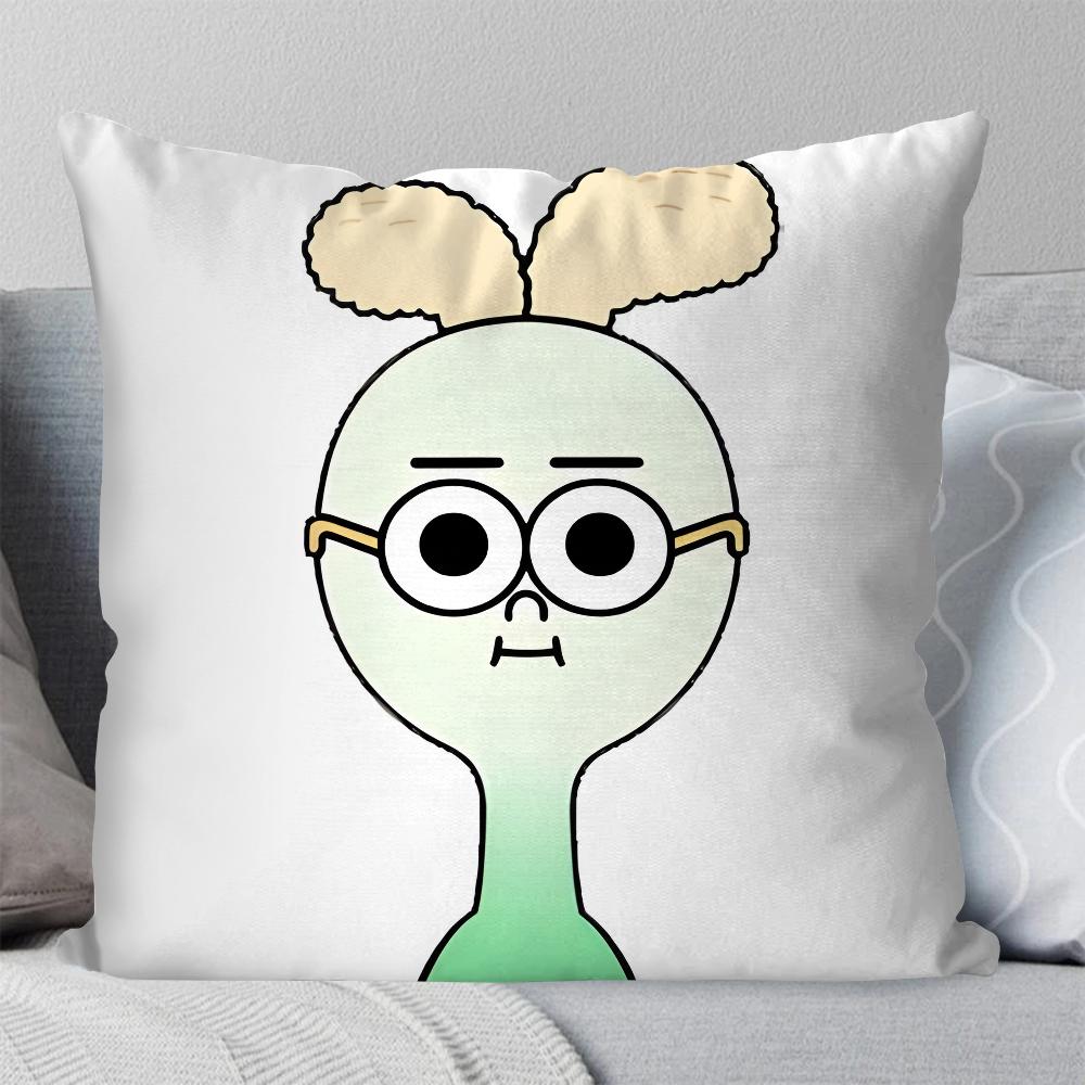 Anime Komedie Voedsel A-Appel En Ui Kussensloop Vierkante Kussen Slaapkamer Bank Vrije Tijd Comfort Auto Woonkamer Huisdecoratie 40X40