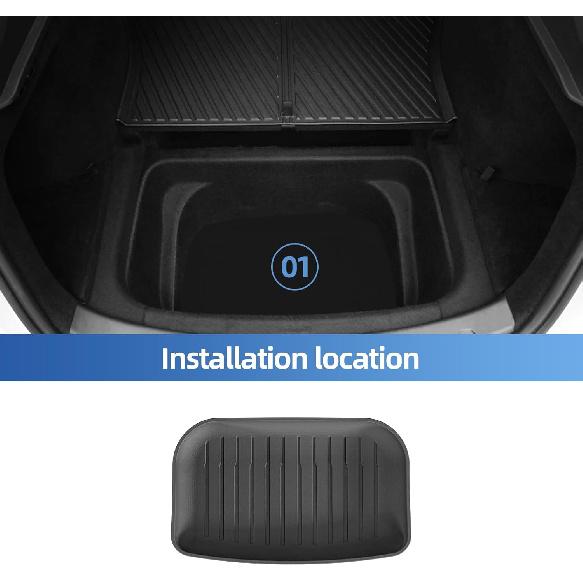 SMABEE Rear Trunk Lower Storage Mat for 2021-2024 2025 2026 Tesla Model Y Juniper 5 Seater All Weather TPE Rear Frunk Mat Car Accessories Interior