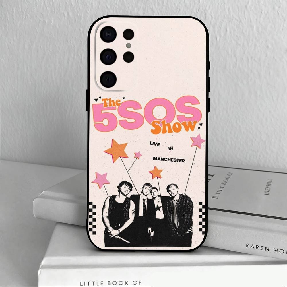 P-Popular Rock B-Band 5-5SOS Phone Case For Samsung S25,S24,S21,S22,S23,S30,Ultra,S20,Plus,Others Soft Black Case