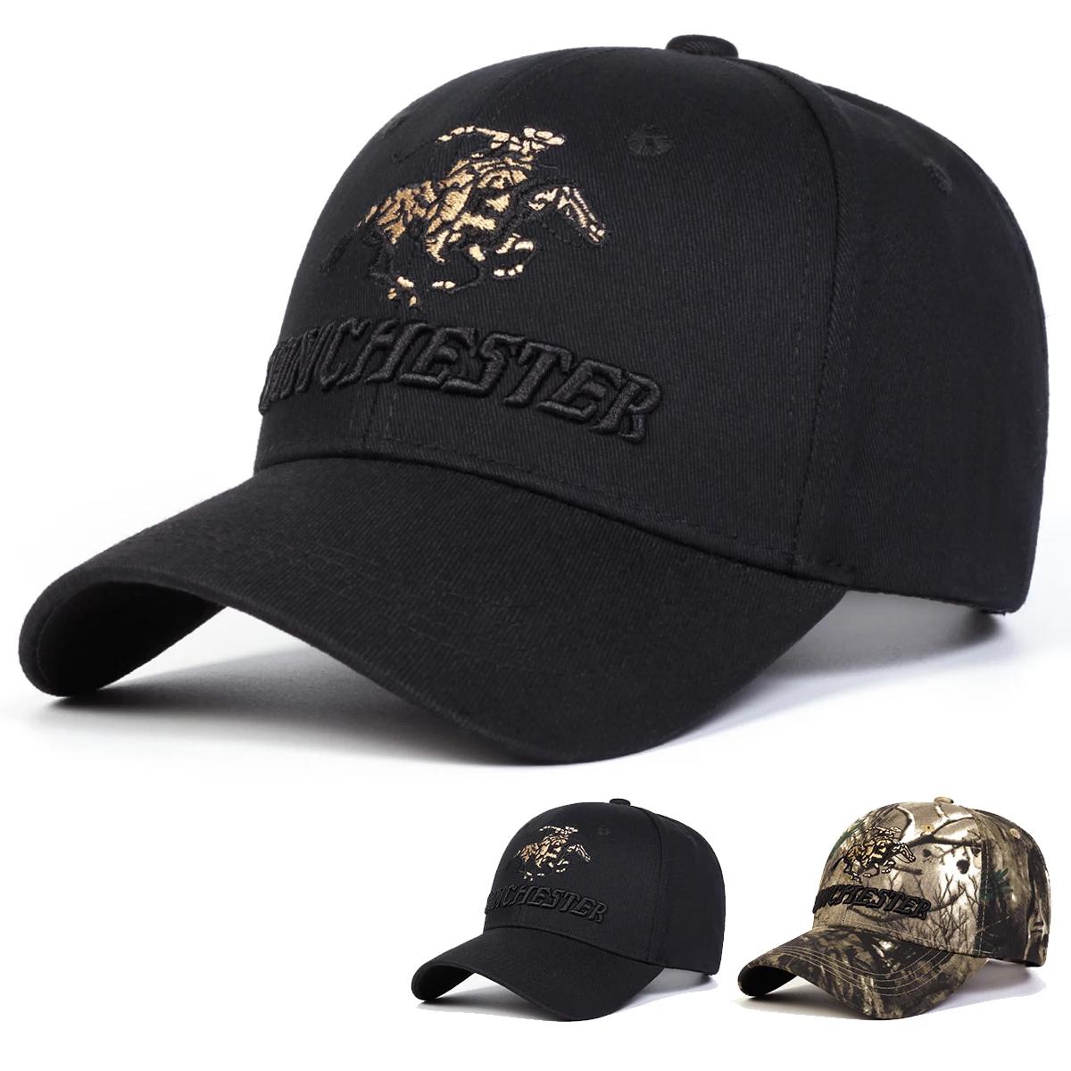 Freedom Outdoors Women's Black Unisex Winchester Letter Embroidery Baseball Caps Spring Autumn Outdoor Adjustable Casual Hats Dad Hat Sunscreen Hat