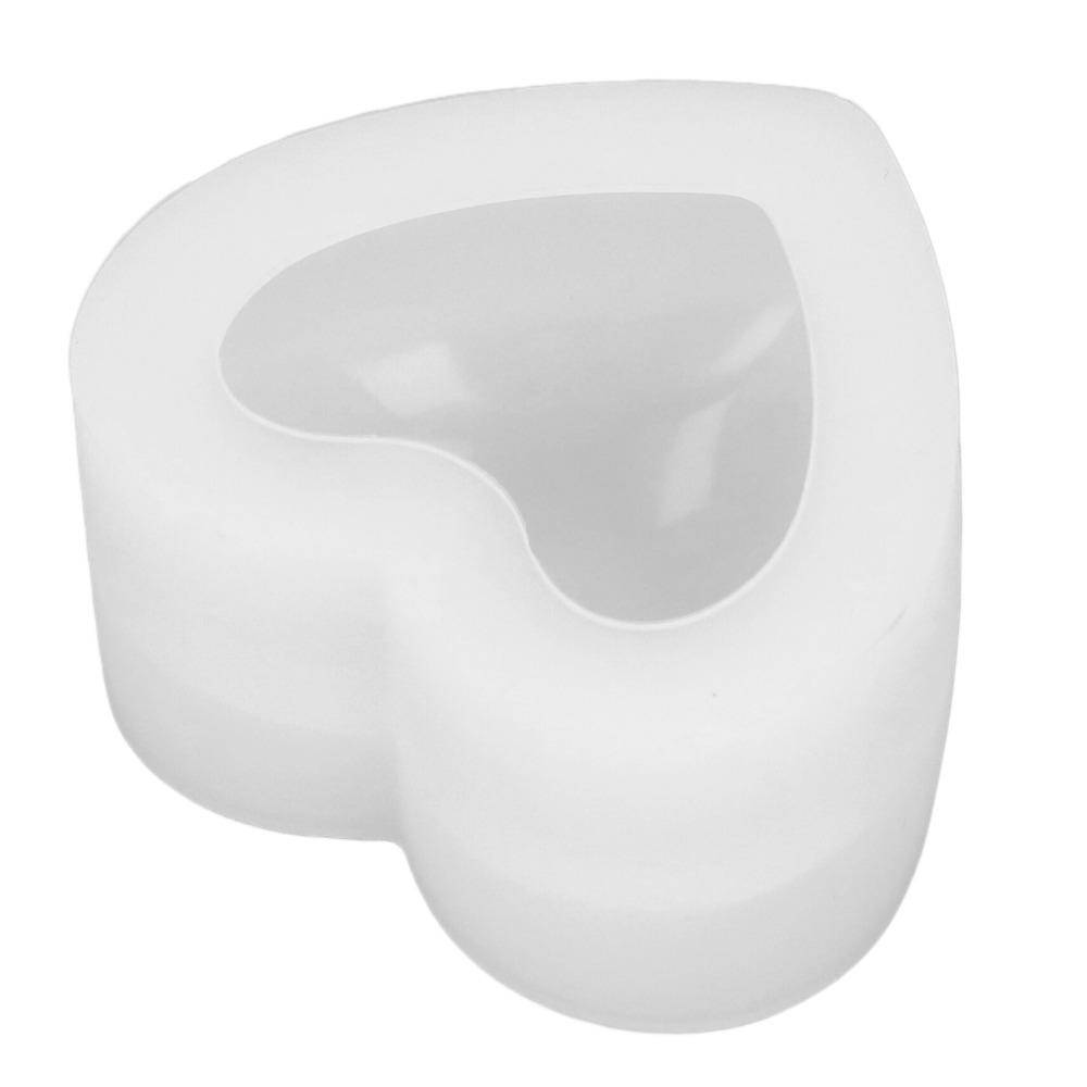 2 Pcs Wax Mould Heart Shaped Silicone Mould Smooth Surface Three Dimensional Heart Mould Full Shape Resin Mould Home Decor