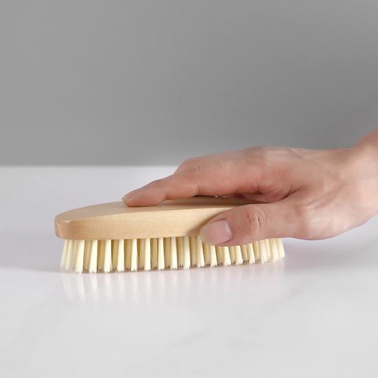 Cleaning Brush Soft Bristles Comfortable Grip Wooden Handle Portable Scrub Brush Gentle Cleaning Tool