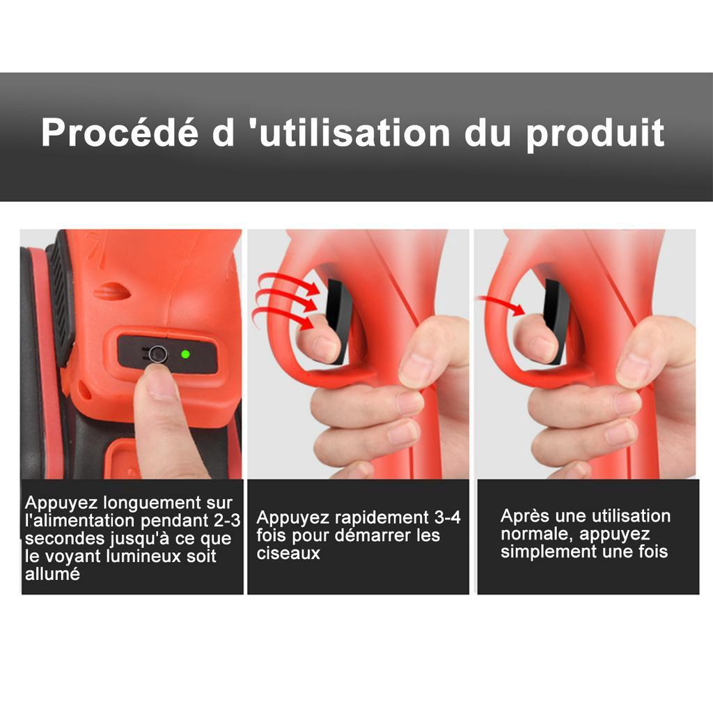 42V Cordless Sharp- Blade Cutter Garden Scissors Black Rechargeable Electric Pruning Shears Pruner Trimmer with 1500mAh Li-on Battery