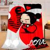 1PC Heartfelt Love cute doll Flannel Blanket Gift, Suitable for Both Men And Women, Soft Ideal for Beds And Sofa, Birthday Or Christmas Gift