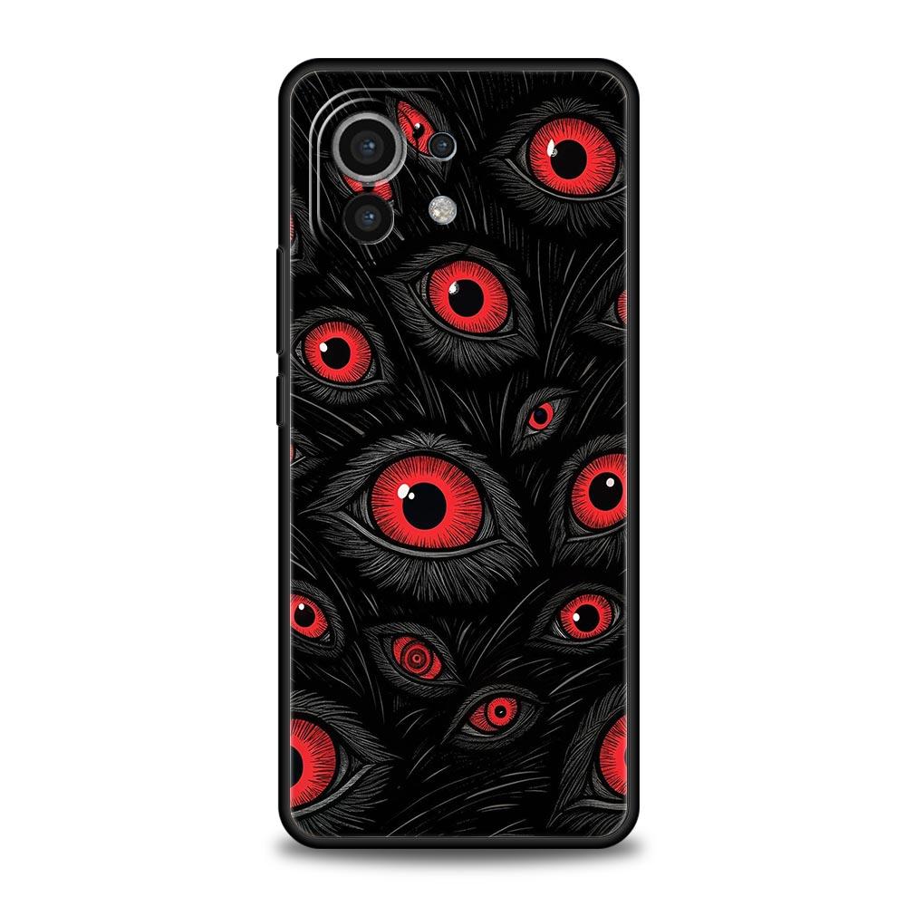 Spooky Scary Red Eye Phone Case Cover for Xiaomi Mi 17 Pro Max 15 14 13 12 11 Ultra 15T 14T 13T 12T 11T Pro Lite Soft TPU Shell