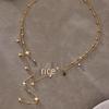 New Zirconia Hexagram Y-Layer Necklace & Bracelet Set - Stainless Steel Luxury European & American Fashion Jewelry
