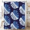 White Blue Palm Leaf Print Shower Curtain Waterproof Bathroom Decor Home Textiles