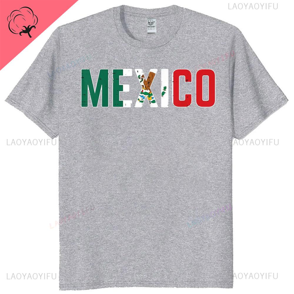 Sommer Mexiko T-Shirts Mexikanische Flagge Grafik Streetwear Herren Damen Mode Locker Kurzarm T-Shirt Baumwolle T-Shirts Oberteile Kleidung