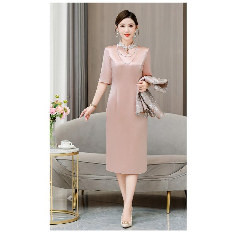 Festive Mother of The Groom Dress with Slim Fit Suit for Autumn Wedding