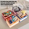 Foldable Storage Box with Cover Handle Design Large Capacity Stackable Sundries Organizer Desktop Storage Box
