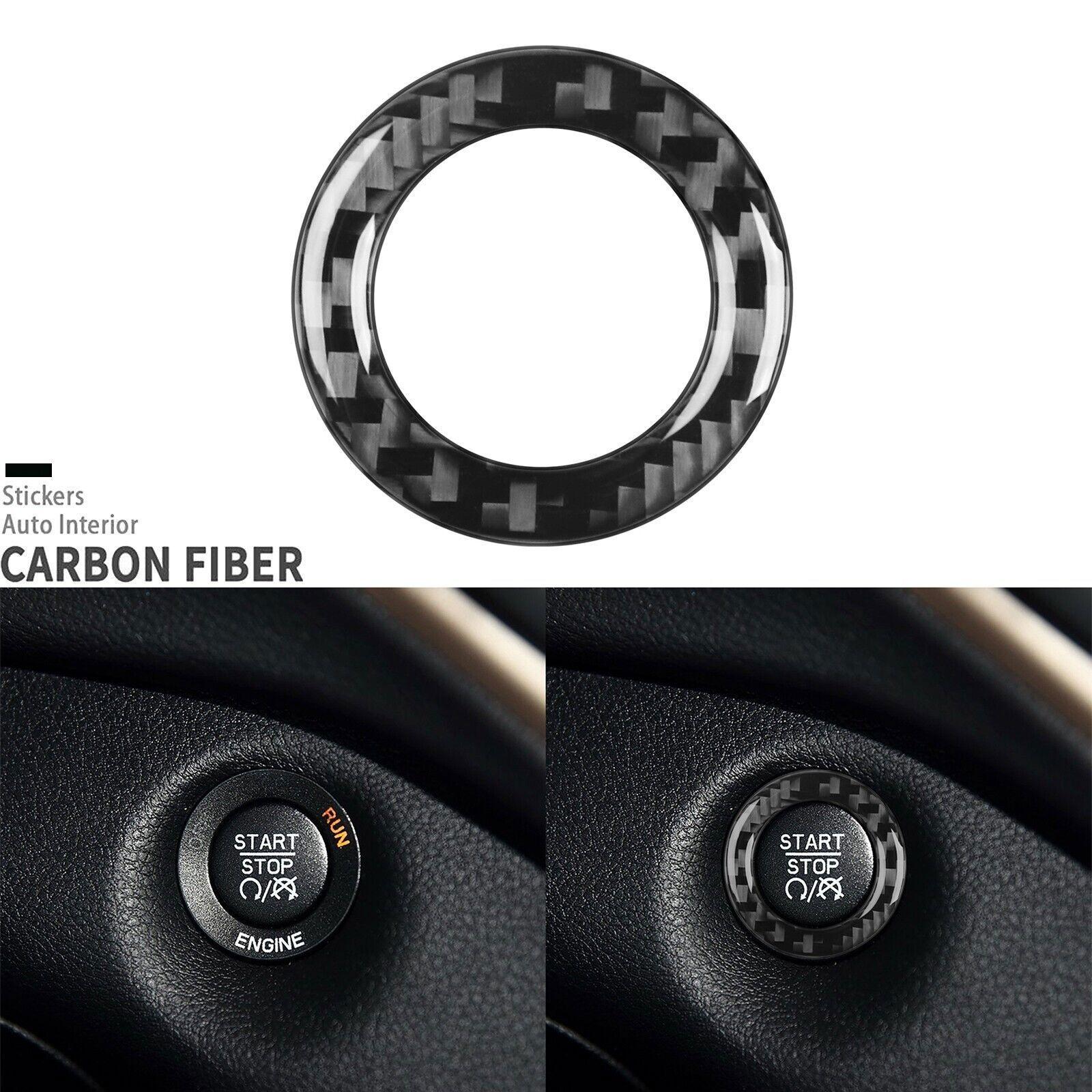 Real Carbon Fiber Interior Engine Ignition Switch Ring For Jeep Cherokee 2014-18