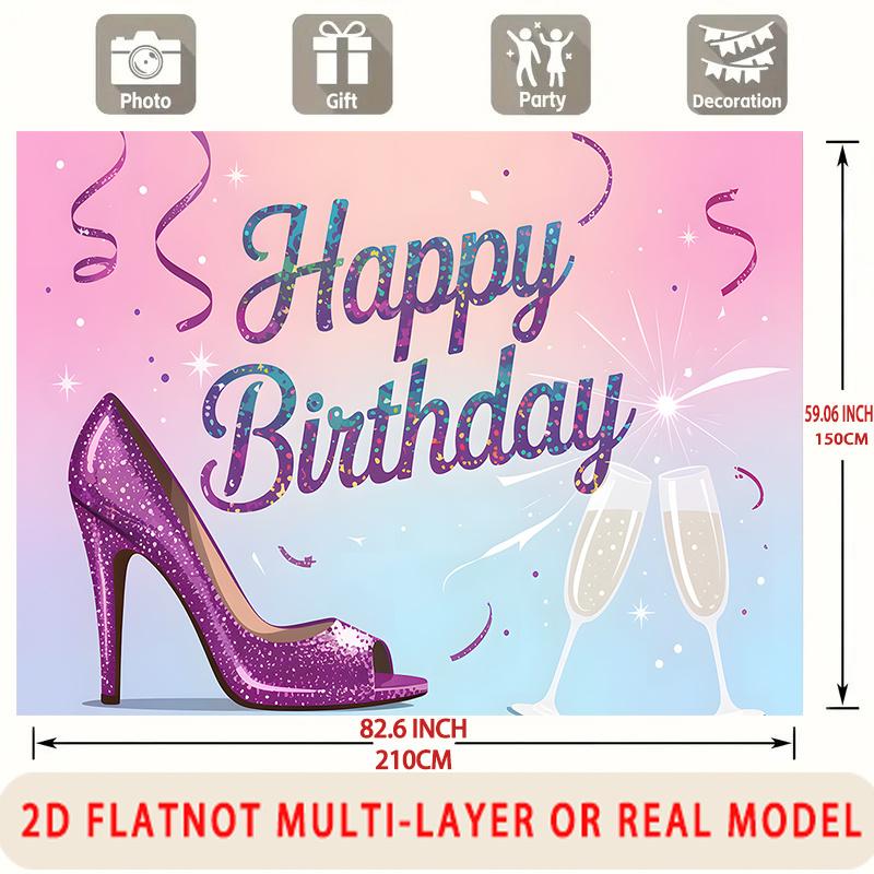 Party Backdrop Birthday Purple Photo Booth Background Front Door Decor