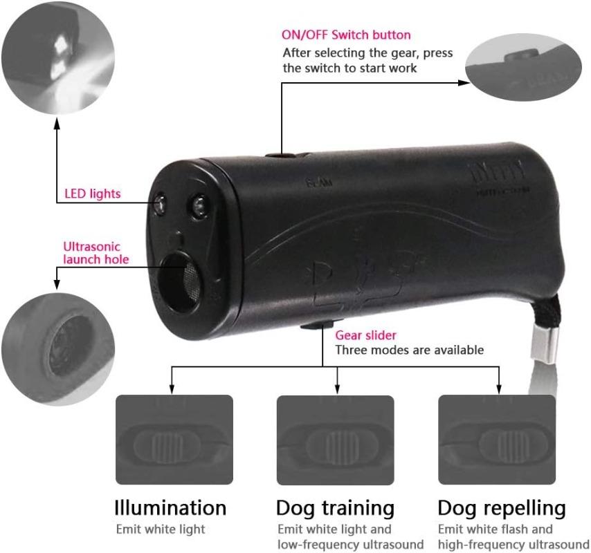 Double Ultrasonic Pet Dog Repeller Anti Barking Stop Bark Training Device High Power Dog Training Repellents Without Battery Pet