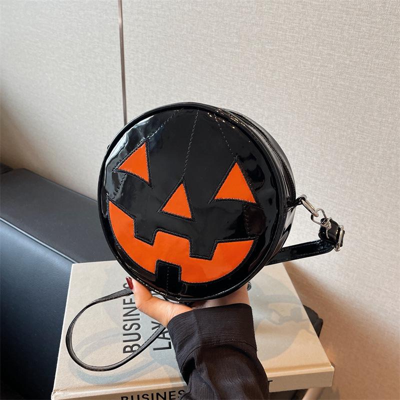 Bolsa Transversal de Abóbora de Desenho Animado - Bolsa de Ombro Divertida de Halloween para Mulheres
