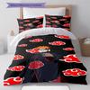 Naruto Cloud Power Pattern Bedding Quilt Set Quilt Cover Pillowcase Home Birthday Gift(1 * Duvet Cover + 2 * Pillowcase, Without Core)
