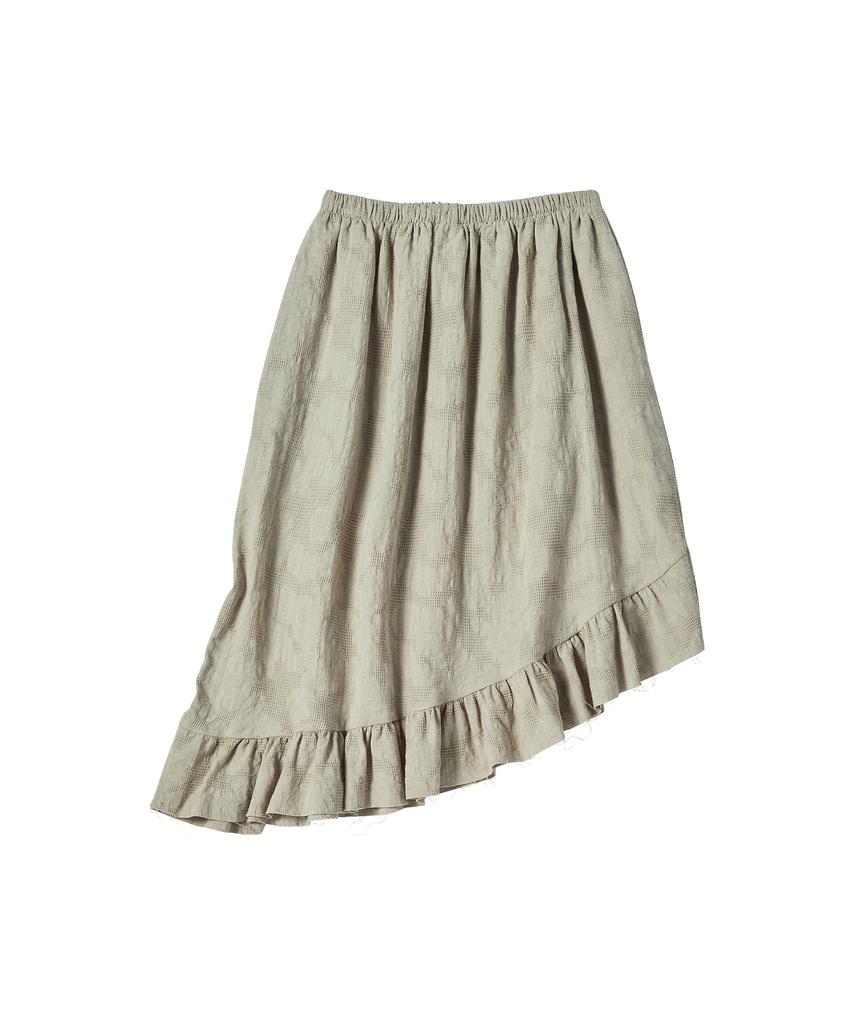 Comoni Nose W Jacquard Frill Skirt [Khaki]
